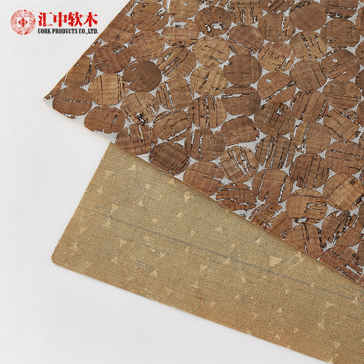 葡萄牙进口炭化红酒塞烫银软木面料  隔热防水软木革软木布加工