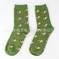 Exotic Style Creative Lifestyle Crew Socks with Personality Cartoon Animal Fox, Unisex Socks
