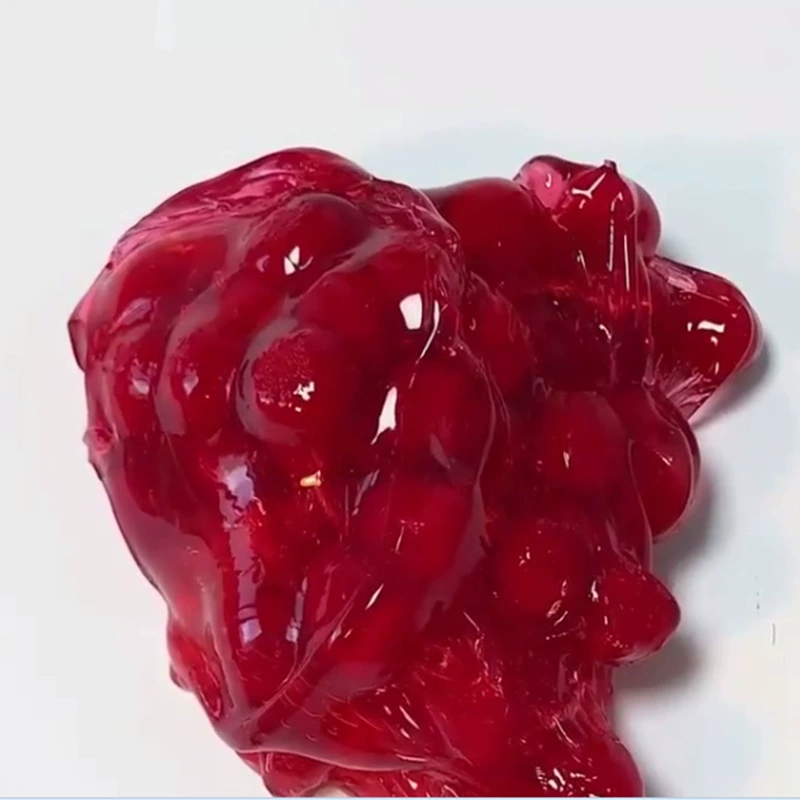 [slime水晶泥红樱桃透明泥戳戳泥棉花泥戳戳泥解压玩具樱桃泥创意]