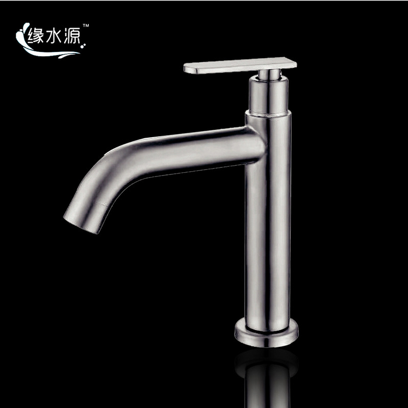 Manufacturer in stock 304 stainless steel faucet bathroom bathroom single cold basin wash basin faucet brushed