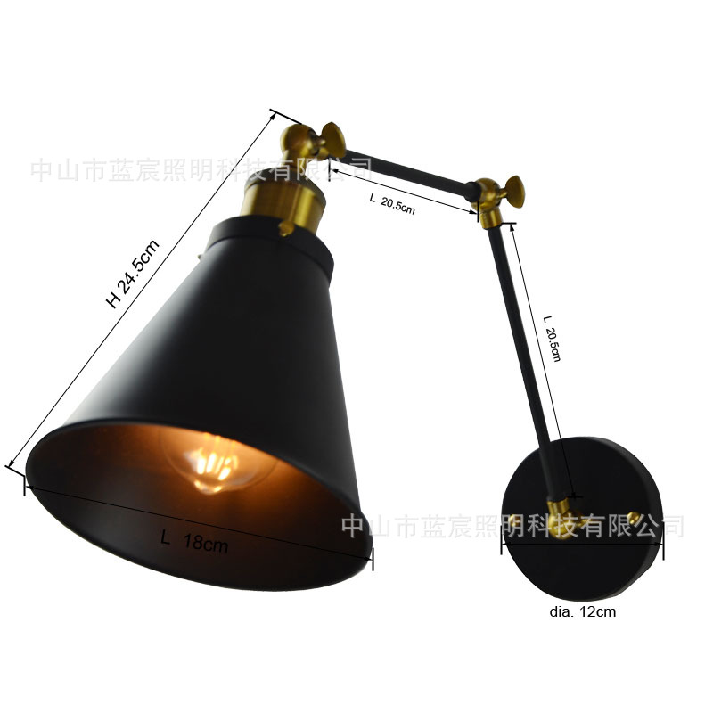 Estilo Europeo retro decorativo lámpara de pared pasillo lámpara corredor lámpara hierro estilo industrial espejo faro CAFÉ Tienda lámpara al por mayor