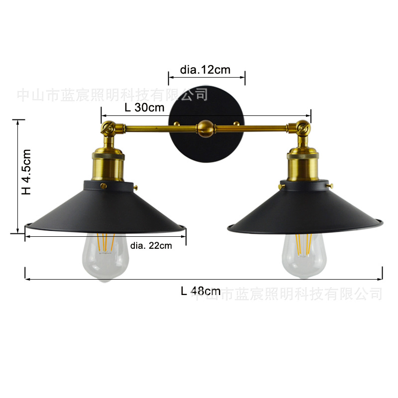 Estilo Europeo retro decorativo lámpara de pared pasillo lámpara corredor lámpara hierro estilo industrial espejo faro CAFÉ Tienda lámpara al por mayor