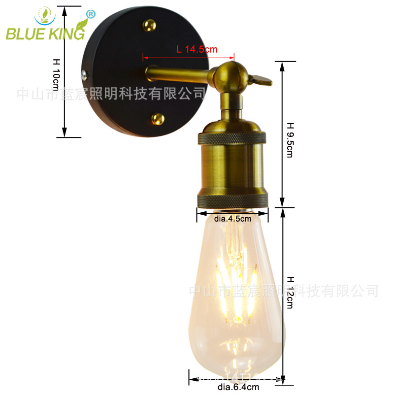 Estilo Europeo retro decorativo lámpara de pared pasillo lámpara corredor lámpara hierro estilo industrial espejo faro CAFÉ Tienda lámpara al por mayor