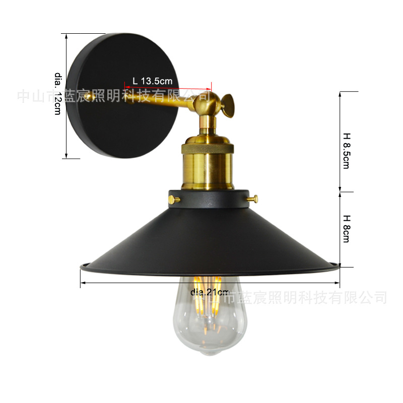 Estilo Europeo retro decorativo lámpara de pared pasillo lámpara corredor lámpara hierro estilo industrial espejo faro CAFÉ Tienda lámpara al por mayor