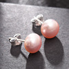 Fashionable organic earrings from pearl, beads, accessory, silver 925 sample