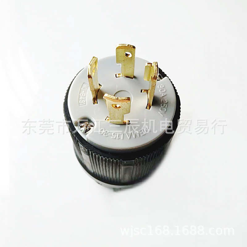 OLYMPIA台湾嵘光NEMA L15-30引挂式插头WJ-8431 30A250v4芯防脱落
