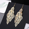 Fashionable metal long earrings with tassels, European style