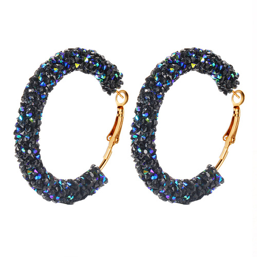 European and American cross-border best-selling fashionable, simple, personalized, retro, exaggerated earrings, creative circle crystal earrings for women