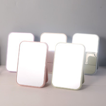 台式化妆镜镜子放桌子上梳妆镜折叠公主镜长方形镜子简约宿舍镜