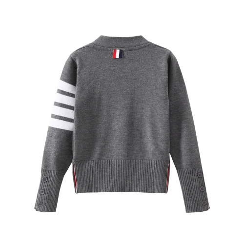 TB Spring/Autumn Knit V-Neck Sweater for Girls, Korean Style, Long-Sleeve, Loose Fit, Trendy Outerwear