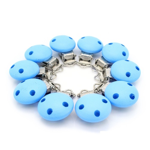 Colorful lotus seed pod-shaped three-hole round nipple clip baby teether pacifier chain anti-drop accessories DIY clip