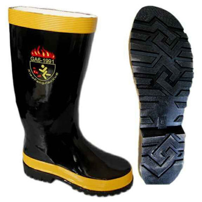 供应消防员灭火防护靴  阻燃靴 钢板底消防雨鞋 97款胶靴