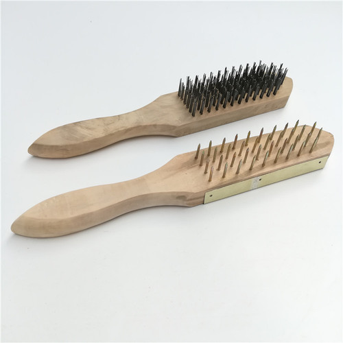 Manufacturer wooden handle wire brush rust removal brush steel nail fish scale planer fish scale scraper wire brush thickening