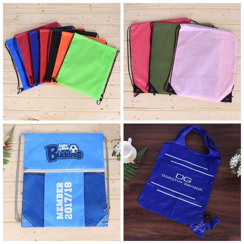 Поставка водонепроницаемого нейлонового рюкзака на шнурке, экологически чистая мультяшная сумка для хранения из полиэстера на шнурке, изготовленная на заказ с печатью логотипа.