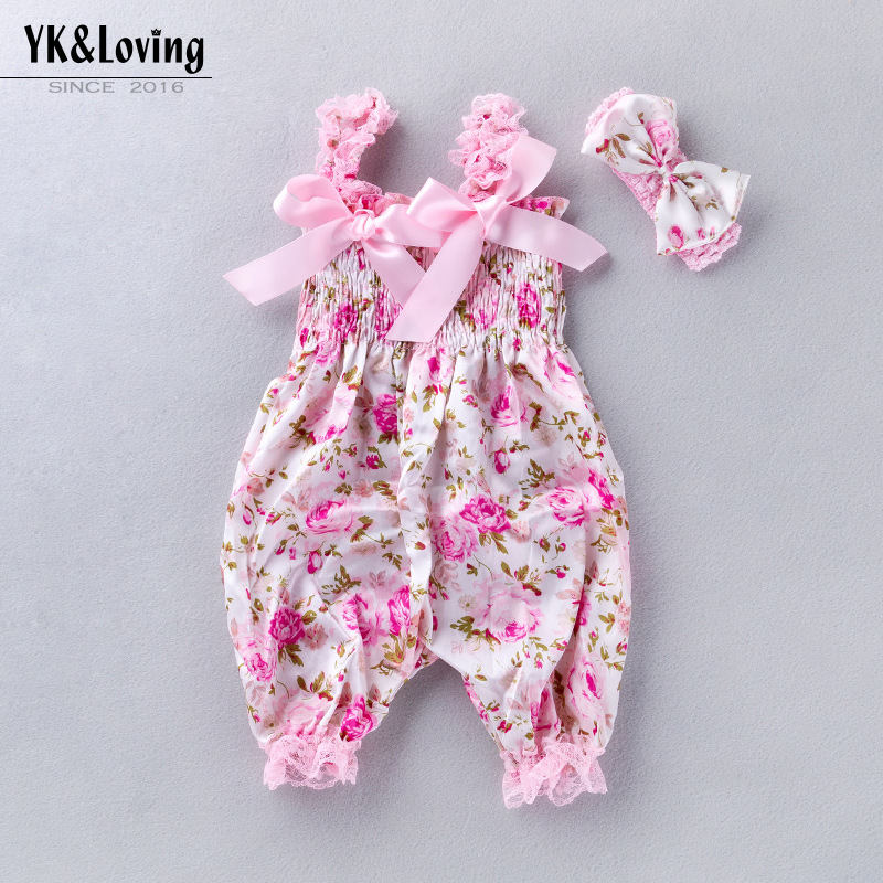 Cross-border Children's Wear Jumpsuit Baby Girl's Lace Suspenders Bow Trendy Fashion Lantern Pants Rebirth Doll Clothes