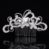 Silver metal drill for bride, hair accessory from pearl, hairgrip, accessories, flowered