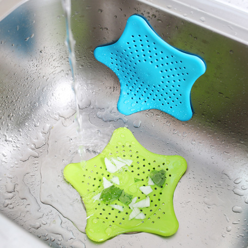 Creative Pentagram Kitchen Sink Drainage Anti-Clogging Strainer Sewer Filter Starfish Silicone Drainage Wholesale 
