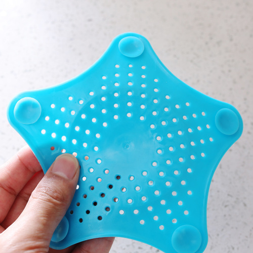 Creative Pentagram Kitchen Sink Drainage Anti-Clogging Strainer Sewer Filter Starfish Silicone Drainage Wholesale 