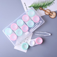 Macaron five-pack contact lens box, contact lens storage box, PP box set, display box with clip, tweezers bottle