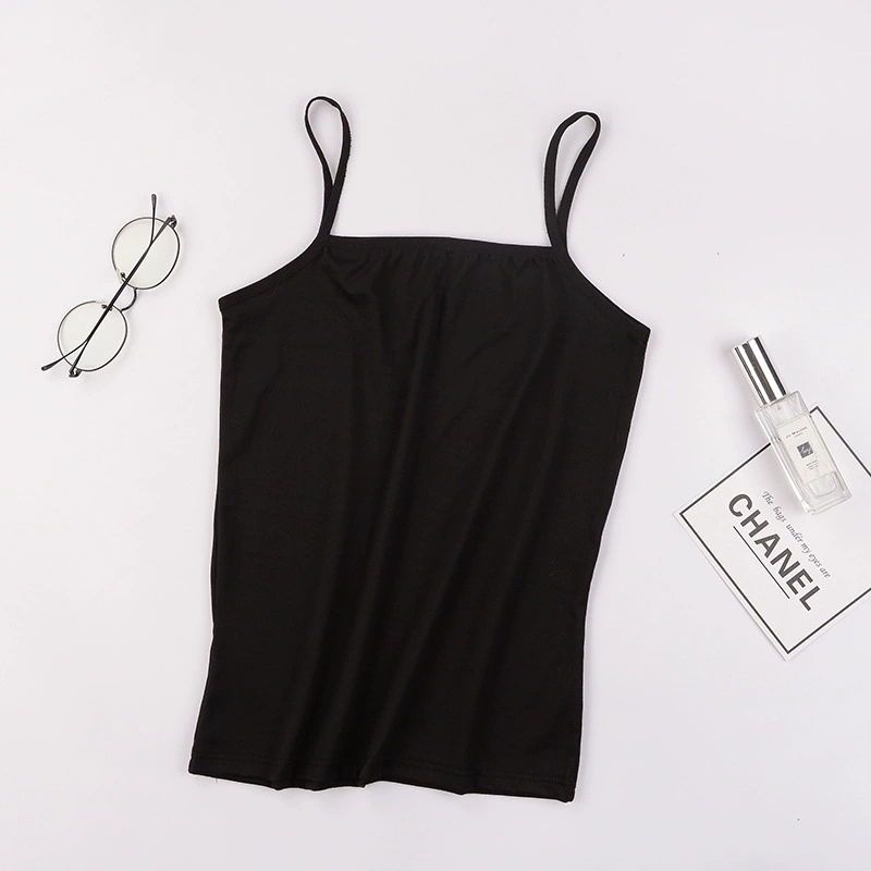 Tank Top with Built-In Cups, Plus Size Vest Top, Sizes S–3XL, Multi-Color Options