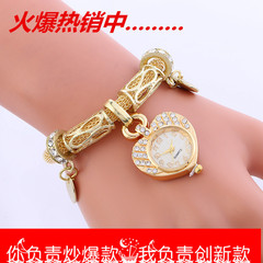 WISH愛心手鍊表上新速賣通外貿女士手錶廠家直銷線鑽手鍊表