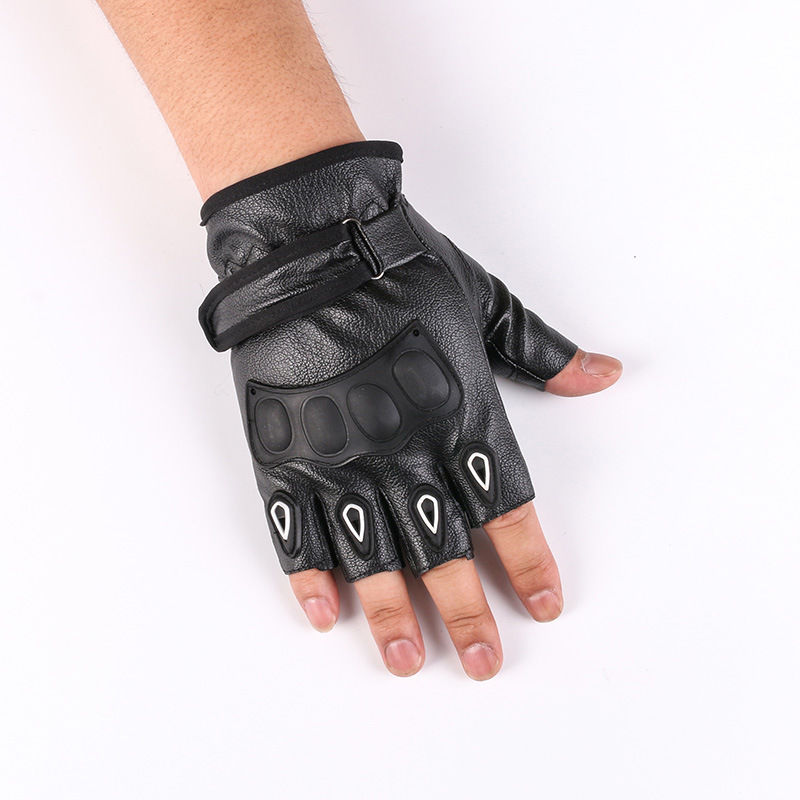 Deportes ciclismo medio dedo guantes nuevos hombres y mujeres moda transpirable bicicleta táctica al aire libre fitness pu guantes de cuero