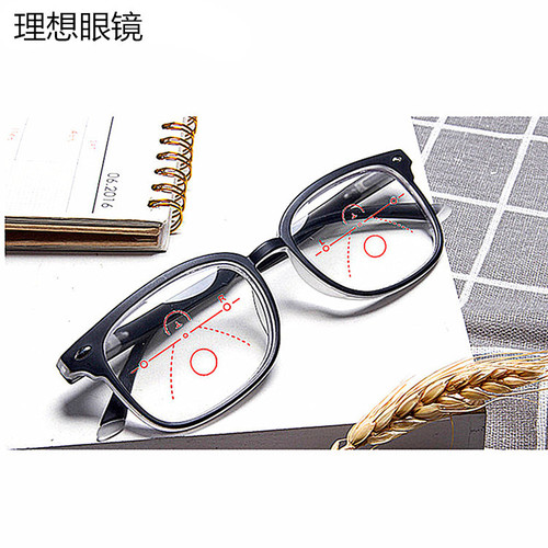 New retro progressive multi-focus reading glasses for both distance and near use multifunctional two-color plastic frame glasses for men and women