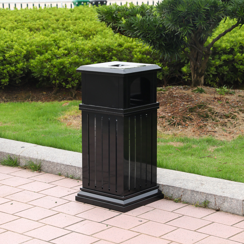 热销新款不锈钢户外垃圾桶环保垃圾箱高档小区单筒果皮桶厂家批发