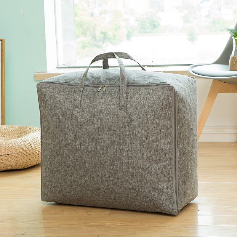 Bolsa de edredón portátil de gran capacidad de algodón y lino de estilo japonés, ropa impermeable, caja de almacenamiento suave, bolsa de embalaje de equipaje en movimiento, artefacto