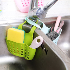 Creative adjustable snap-button sink storage basket Kitchen item rack faucet sponge drain rack bag