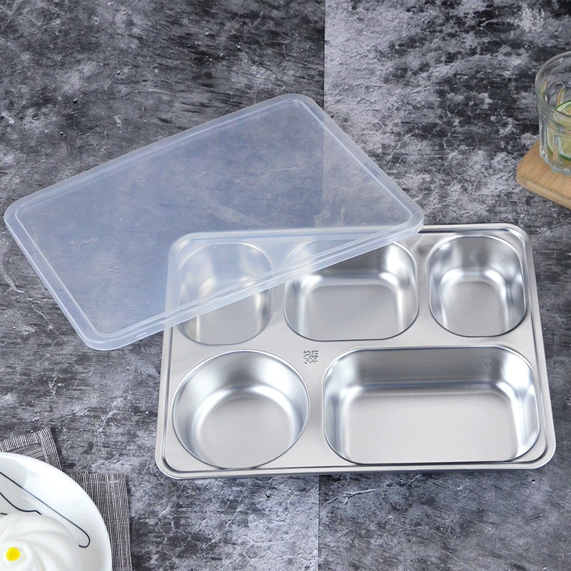 Dinner plate for elementary school students stainless steel, wholesale, increased thickness