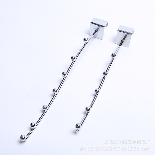 Factory supply square tube with beads hook underwear clothing hook curved five beads seven beads street stall shelf hook