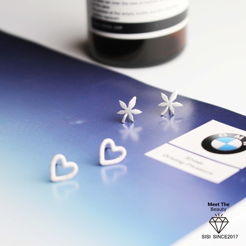 合集4s925纯银针耳钉女一周耳钉气质韩版个性创意小耳饰品地摊货