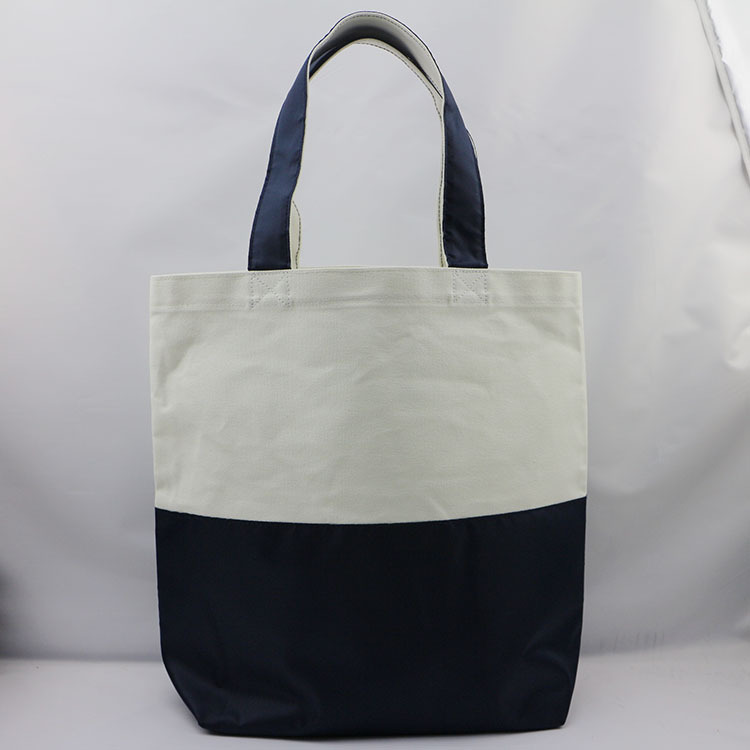 深圳工厂时尚双料拼接帆布袋 手提购物袋 学风单肩包 ogo