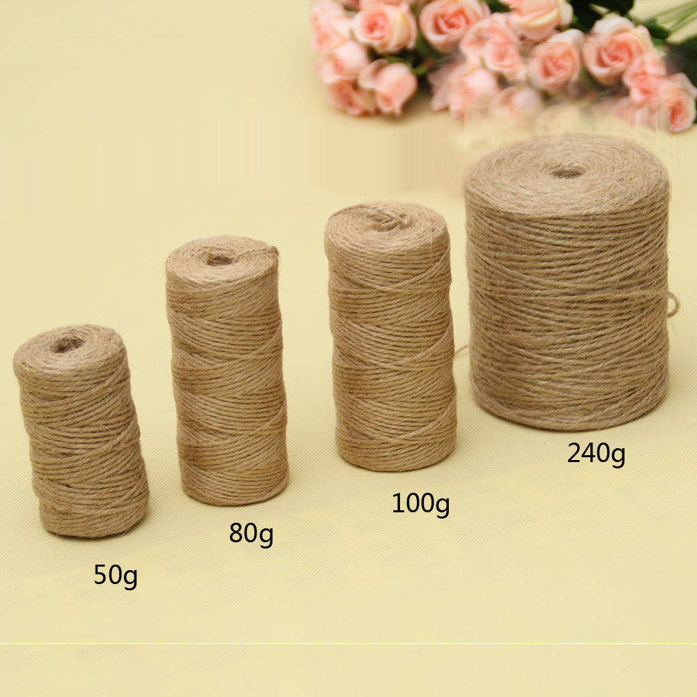 Dos o tres hebras de cuerda de cáñamo fino zakka embalaje de cuerda de embalaje etiqueta cuerda de yute cuerda de cáñamo vinculante deseo