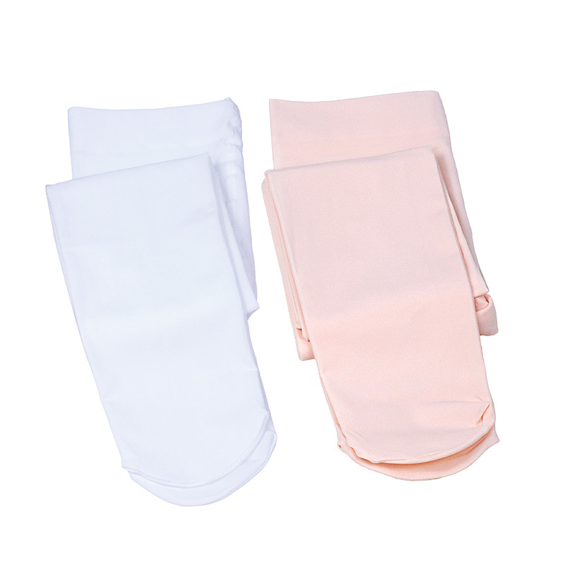 Calcetines de baile para niños, estilo fino de verano para niñas, leggings de entrenamiento de tubo largo blanco de una pieza, medias anti-gancho, medias especiales