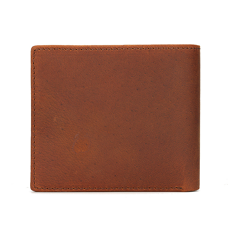Mattes Crazy Horse hombres de cuero billetera de cuero retro simple cartera corta dos veces horizontal primera capa de piel de vaca