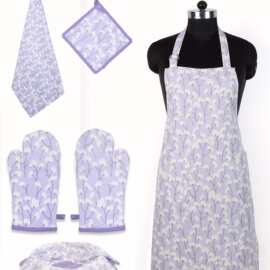 简约创意可爱防油污棉麻卡通亲子围裙厨房画室布艺清洁家居工作服