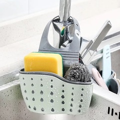 Sink drain hanging basket kitchen adjustable rubber creative hollow dishwashing sponge sink rack storage hanging bag