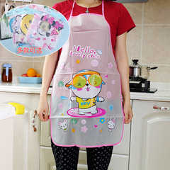 Adorable Princess Apron Half Body Apron Kitchen Oil-Proof Sleeveless Necktie Apron Transparent Cartoon Waterproof Apron
