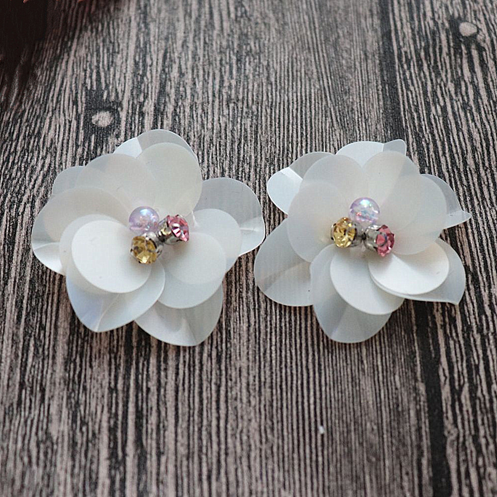 手工钉珠片白色花朵婚纱礼服鞋帽DIY装饰补丁贴花