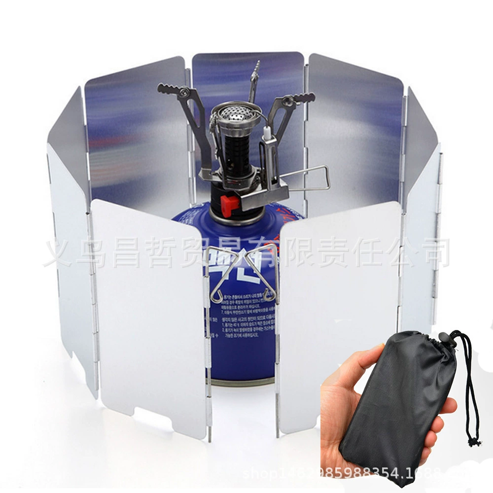 Лобовое стекло для плиты для пикника на открытом воздухе 9 предметов мини-портативное Складное Лобовое Стекло сверхлегкое туристическое снаряжение с тканевой сумкой