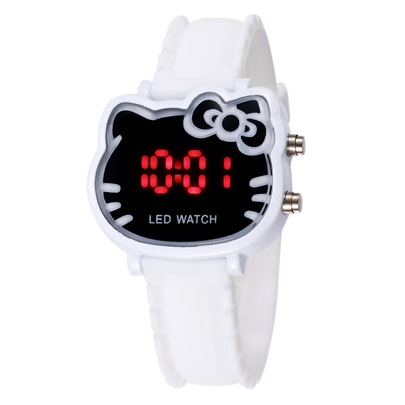 Niña linda de dibujos animados reloj chica Kitty niños LED estudiante electrónica moda chica reloj comercio exterior