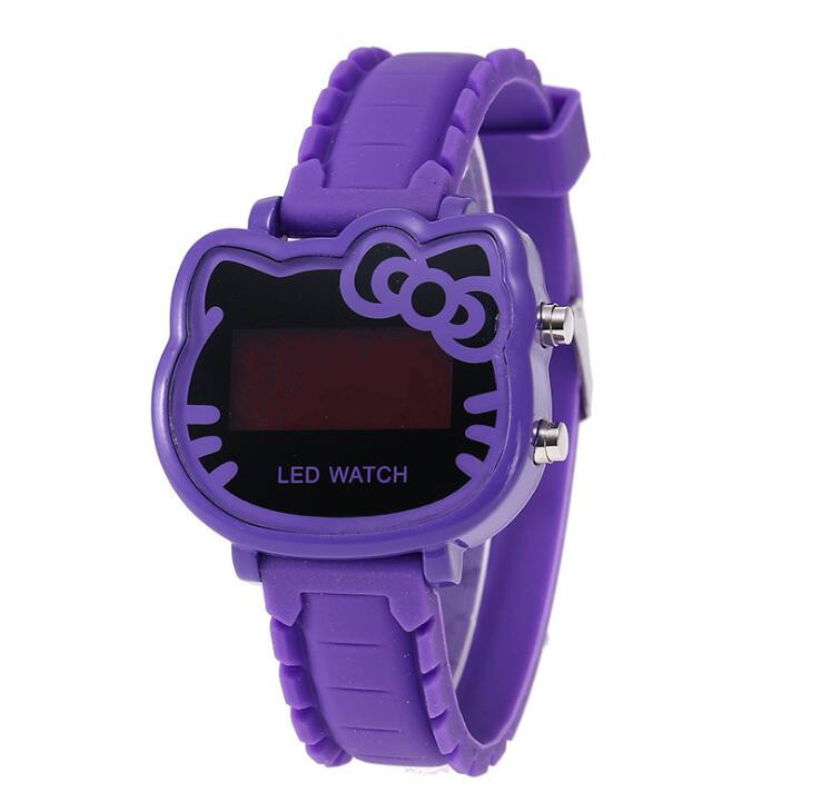 Niña linda de dibujos animados reloj chica Kitty niños LED estudiante electrónica moda chica reloj comercio exterior