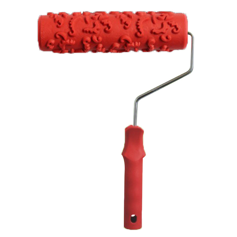 7-pulgadas rodillo de goma textura pintura patrón en relieve barro de diatomeas textura en relieve papel pintado molde arte rollo de pintura