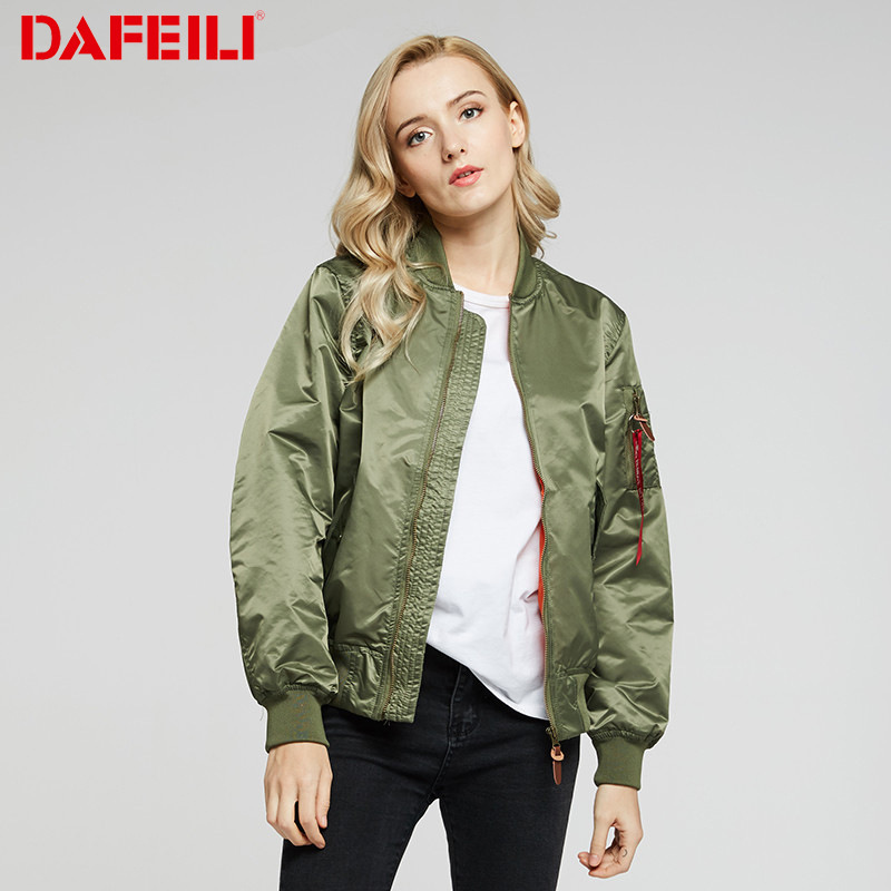 DAFEILI MA-1 spring and autumn thin baseball uniform pilot Air Force Jacket Women's loose short BF retro style jacket