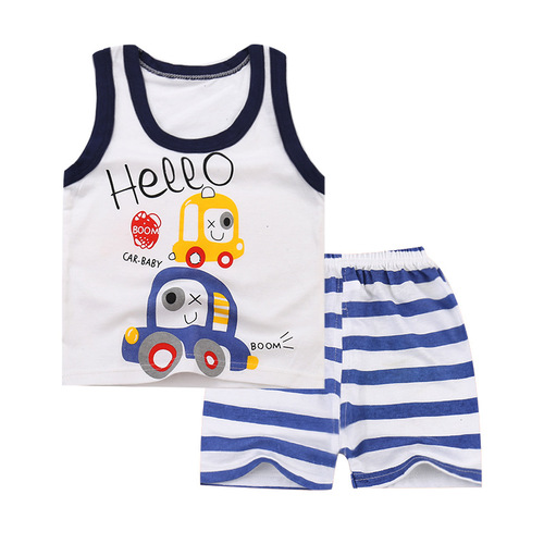 Children's vest suit cotton 2024 summer new style vest shorts Korean style children's clothing small and medium-sized children's shorts suit