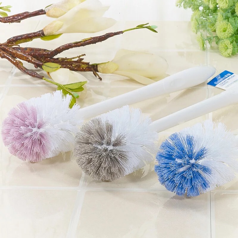 Camellia Toilet Brush Set Bathroom Durable Cleaning Brush Thickeneded Plastic Toilet Brush with Base Soft Bristle Cleaning Brush