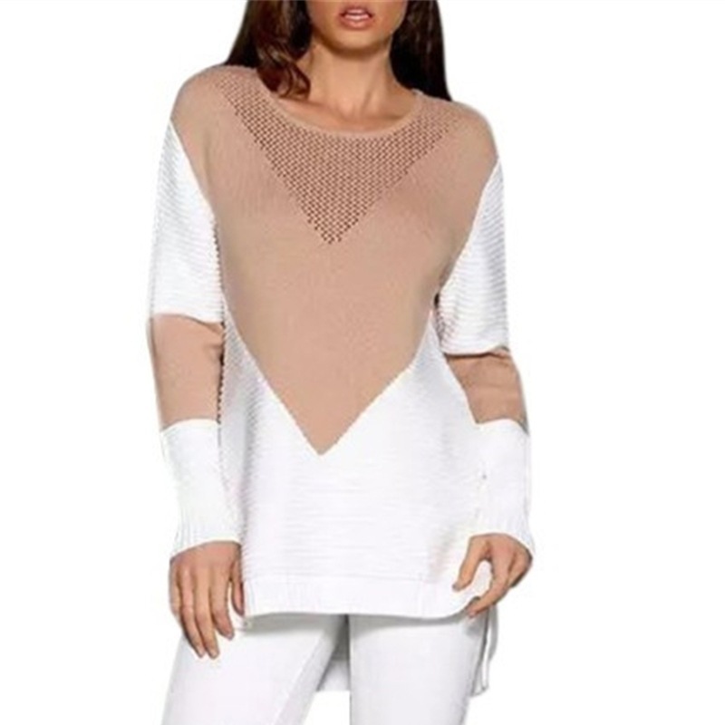 Suéter de Punto Holgado con Parches, Estilo Moderno para Mujer, Otoño-Invierno 2026, Venta al Por Mayor