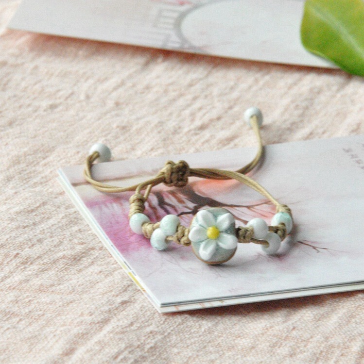Creative National Wind borneol crack bracelet hand woven jewelry women's rope ceramic stall supply Creative National Wind borneol crack bracelet hand woven jewelry women's rope ceramic stall supply